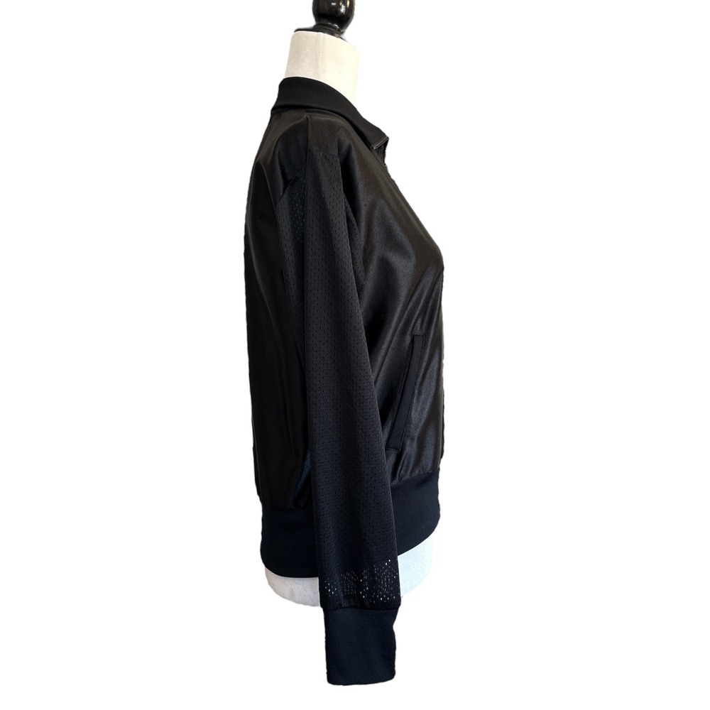 Vintage Converse All Star Track Jacket Full Zip Mesh Sleeve Black Women's Size S - Picture 3 of 14
